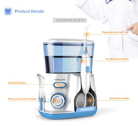 V300G Oral Irrigator 5Pcs Tips Dental Water Flosser Electric Cleaner 800Ml Oral Hygiene Dental Flosser for Oral Care