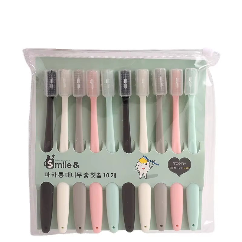 Travel Eco Friendly 10 PCS ECO Friendly Toothbrush Bamboo Charcoal Antibacterial Oral Hygiene Care