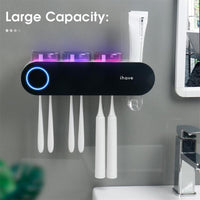 Toothbrush Holders with Ultraviolet Disinfection, Wall Mounted Hygiene Toothbrush Holder with Toothpaste Dispenser, USB Charging Bathroom Toothbrush Holder, Boyfriend Gifts, Fall Gifts