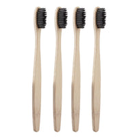 10Pcs/Set Pure Natural Bamboo Eco-Friendly Toothbrush Soft-Bristle Charcoal Square Wooden Handle Toothbrushes Dental Care Tools