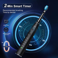 Electric Sonic Toothbrush USB Rechargeable Adult 360 Days Long Battery Life IPX7 4 Replacement Heads Travel Box SG-575