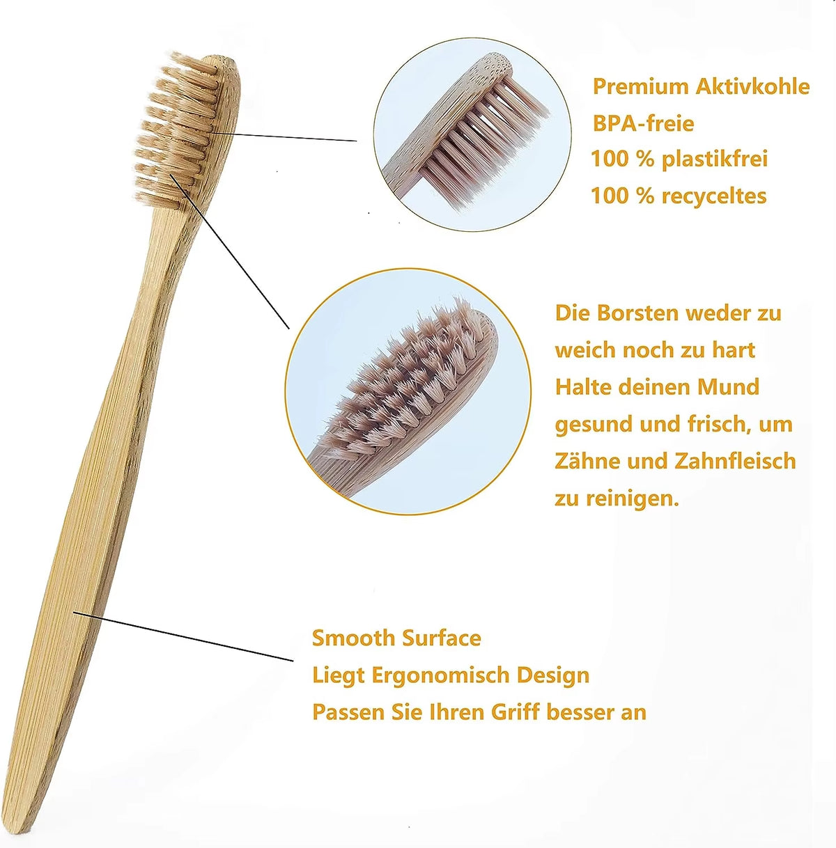 50Pcs Natural Bamboo Toothbrush Wood Toothbrushes Soft Bristles Fiber Teeth Brush Eco-Friendly Oral Care Wholesale