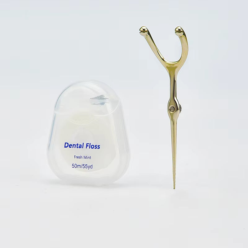 Stainless Steel Toothpick Dental Floss Reusable for Flossing Holder Portable Eco-Friendly Teeth Cleaning Tools