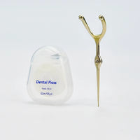 Stainless Steel Toothpick Dental Floss Reusable for Flossing Holder Portable Eco-Friendly Teeth Cleaning Tools