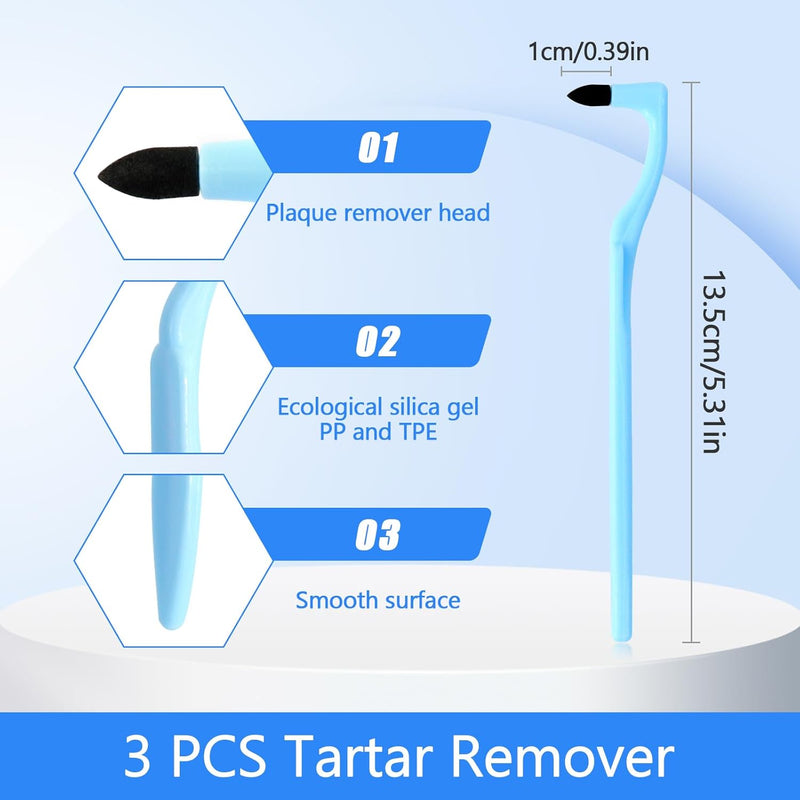 Sularpek 3 Stück Zahnsteinentferner, Zahnbürste Stain Remover, Zahnpolierer, Professionelle Zahnreinigung, Für Entfernt Verfärbungen, Plaque & Zahnstein (Mischfarben)