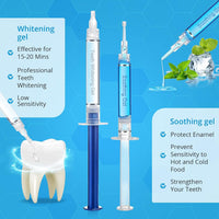 Teeth Whitening Kit, Bledras Professionelles Zähne Bleaching Set, 12 Bleaching Gel, 3 Beruhigungsgel, Zahnseide, Zahnschale, Schonend Zahnaufhellung Zu Hause, 15 Minuten Zahnbleaching