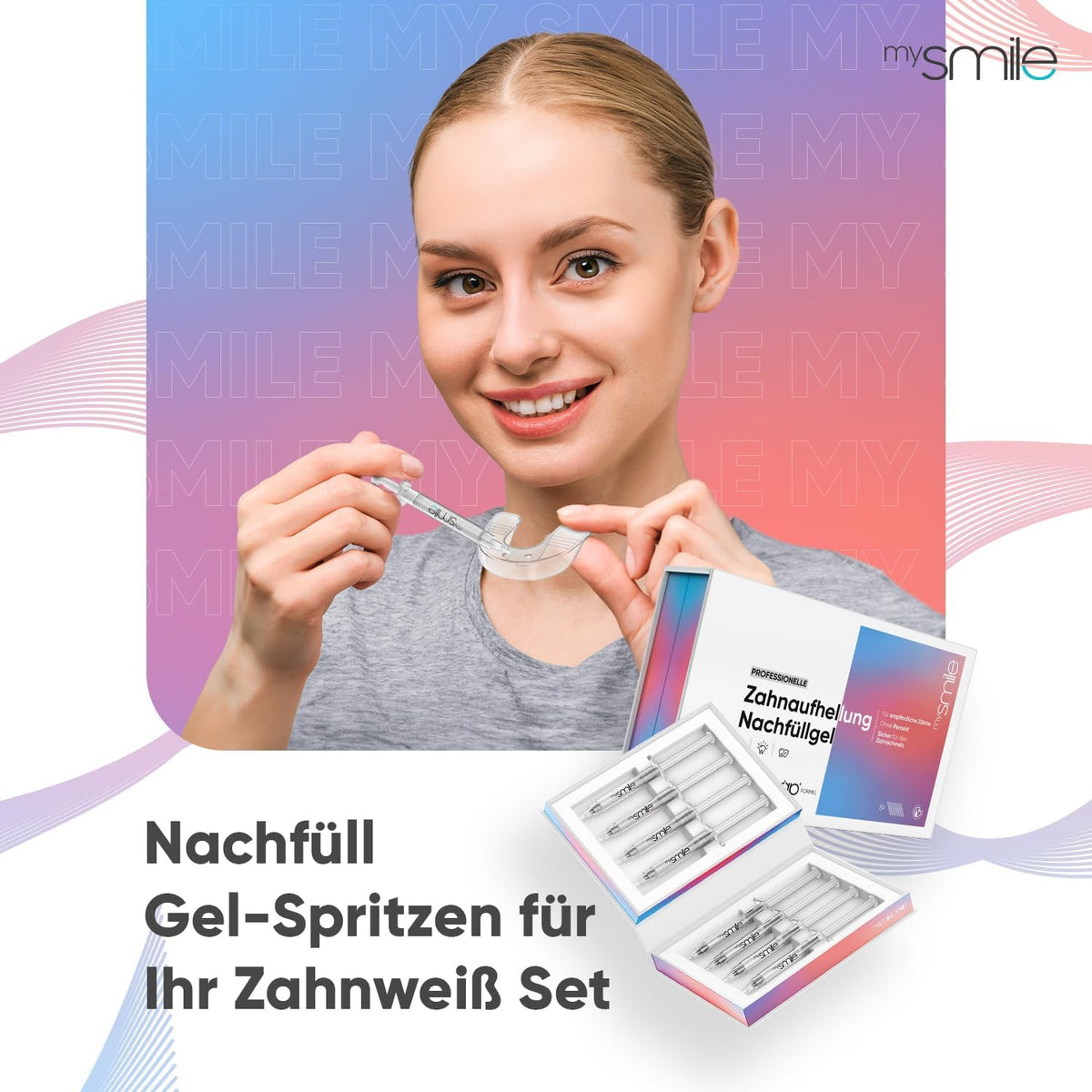 Zahnaufhellung Gel - 8 X 3Ml Nachfüllen Weiße Zähne Gel - Zahnsteinentferner & Fleckenentfernung - Peroxidfrei PAP+ - Zähne Aufhellen Spritzen Für Teeth Whitening Kit - Teeth Whitening Gel - Mysmile