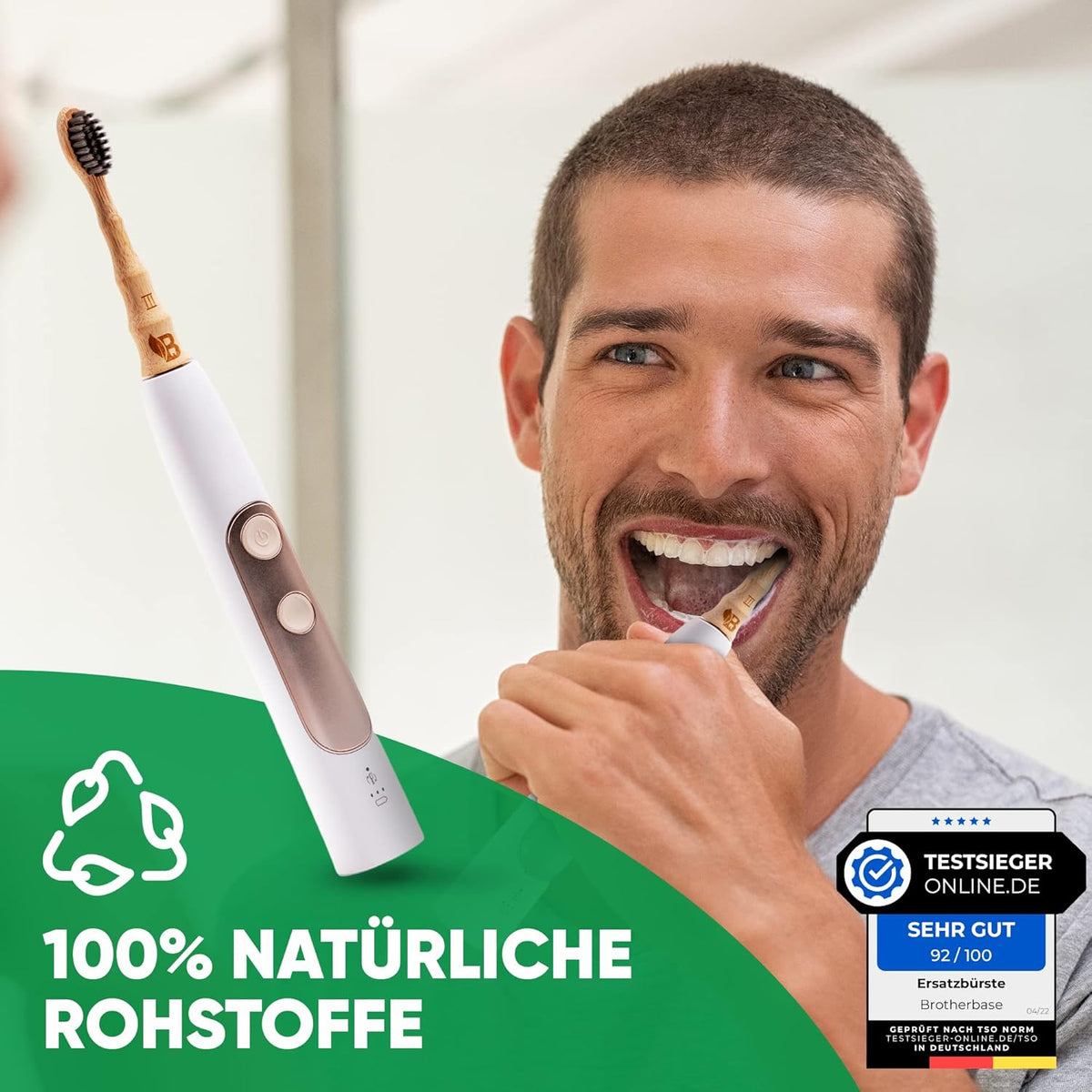 Bambus Zahnbürstenaufsatz Für Die Elektrische Zahnbürste Mit Bambus-Aktivkohle Borsten – Vegan, Nachhaltig & Bpa-Frei - Kompatibel Mit Allen Philips Sonicare Modellen – 4Er Set