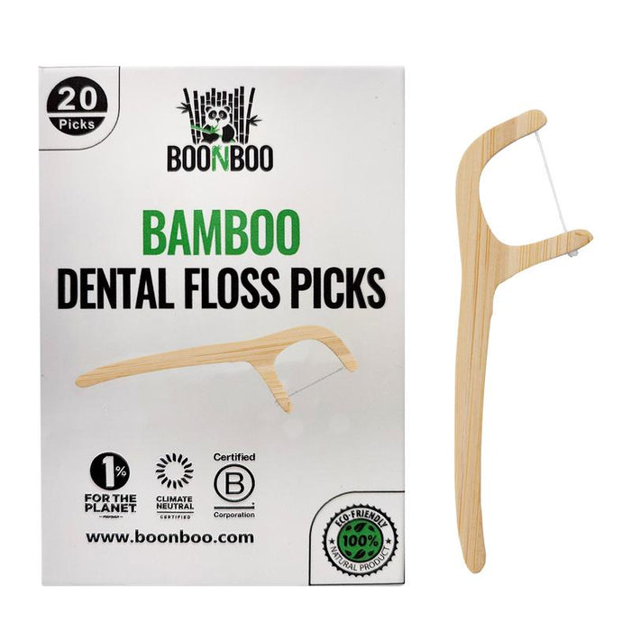 Bamboo Dental Floss Picks | 20CT Reusable Bamboo Picks