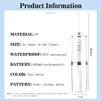 Dental Floss, Portable Cordless Oral Irrigator Cleaning 3 Modes, Waterproof Rechargeable Dental Cleaner, with 4 Nozzles