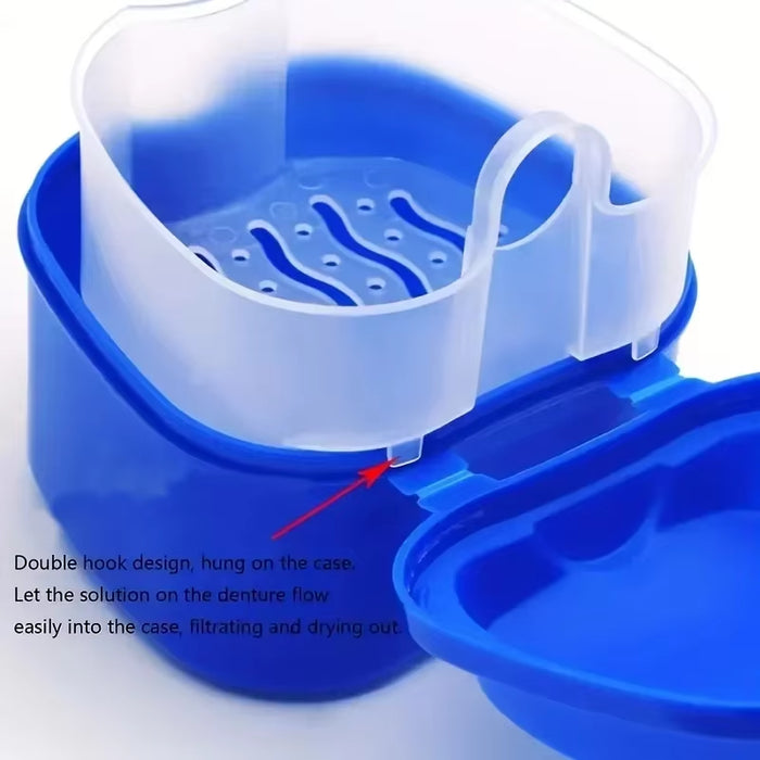 2Pcs Apple-Shaped Dental Storage Box Set - Portable,Compact,And Easy-To-Clean Container for Dentures,And Dental Accessories