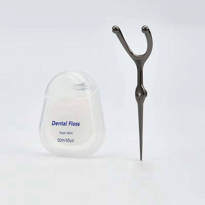 Stainless Steel Toothpick Dental Floss Reusable for Flossing Holder Portable Eco-Friendly Teeth Cleaning Tools