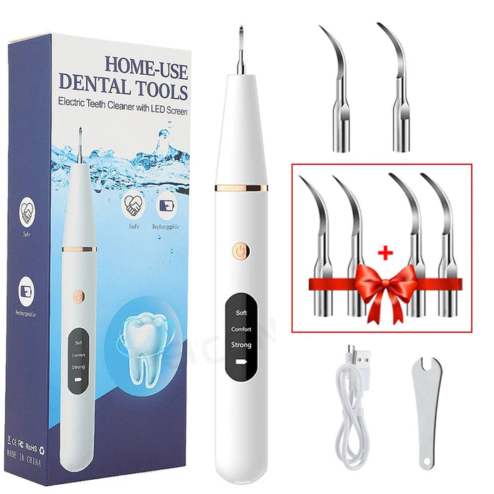 Ultrasonic Dental Scaler for Teeth Tartar Stain Tooth Calculus Remover Electric Sonic Teeth Plaque Cleaner Dental Stone Removal