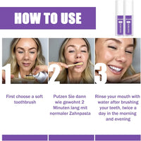 Colour Corrector Color Zähne 3Pcs Lila Zahnpasta Weisse Zähne Farbkorrektur Frilla Zahnpaste New Oral Foam Purple Toothpaste Zahnpasta Lila Teeth Whitening